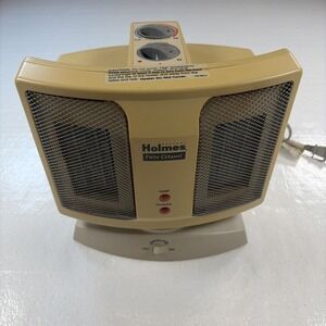 Holmes HCH4199 Twin Ceramic Space Heater Oscillating Tested Working